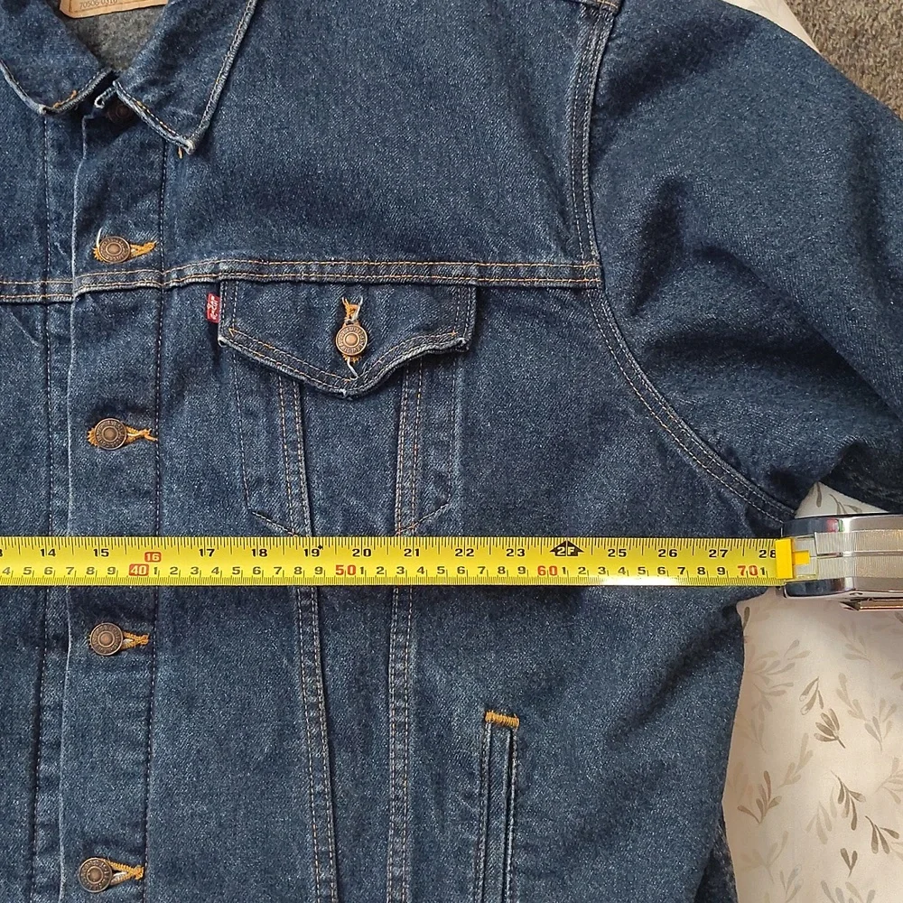 VINTAGE LEVI STRAUSS & CO. MENS WOOL LINED JEAN JACKET - Picture 8 of 16